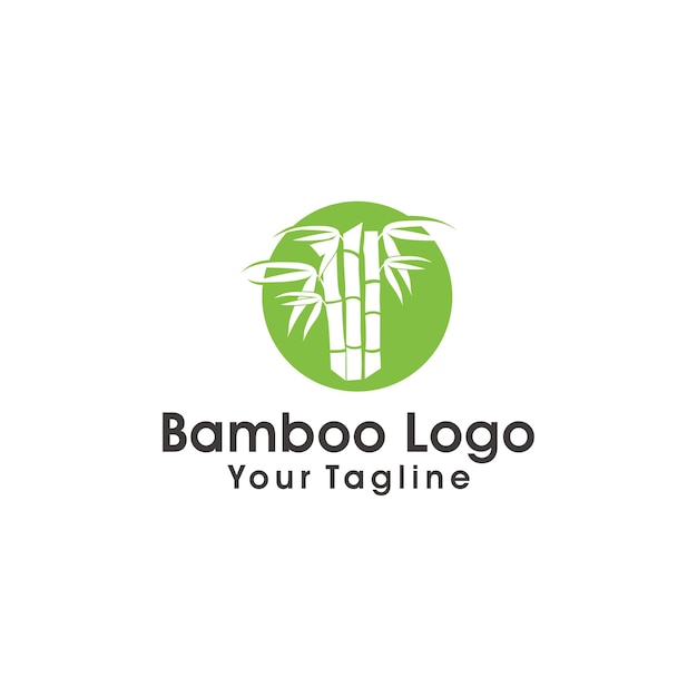 Plantilla de logotipo de bambú Diseño de vector de árboles de bambú verde