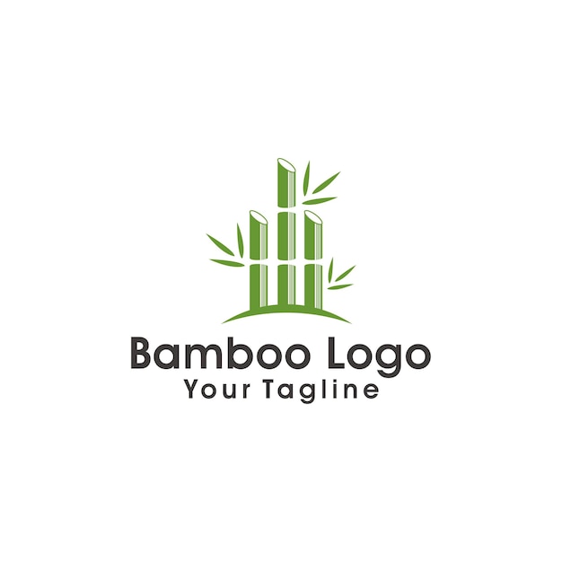 Plantilla de logotipo de bambú Diseño de vector de árboles de bambú verde