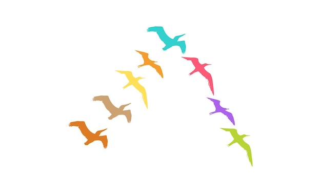 plantilla de logotipo de bandada de pájaros