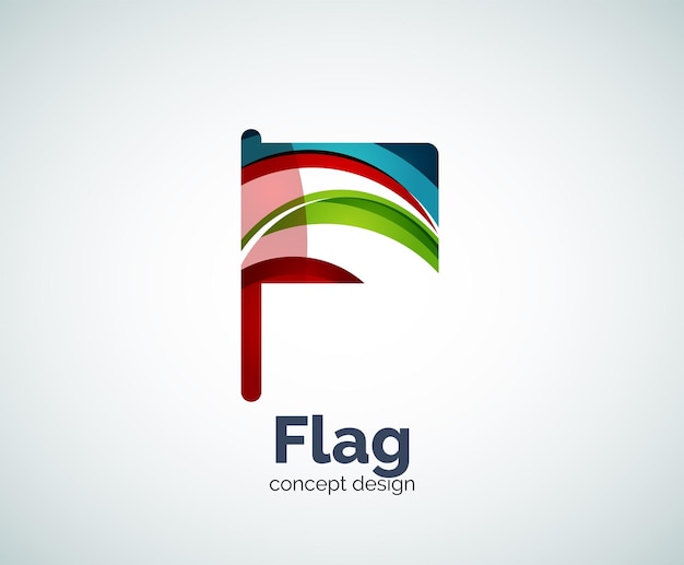 Plantilla de logotipo de bandera vectorial