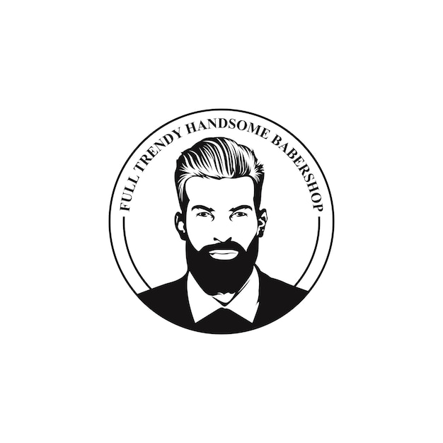 Plantilla de logotipo de barba