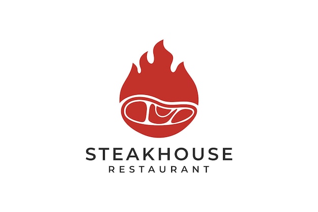 Plantilla de logotipo de barbacoa y asador para restaurante asador