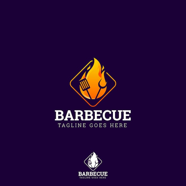 Vector plantilla de logotipo de barbacoa degradado