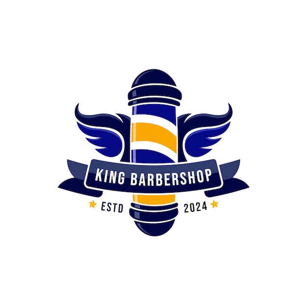 plantilla de logotipo de barbería plana
