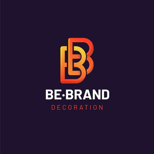 Plantilla de logotipo de bb degradado