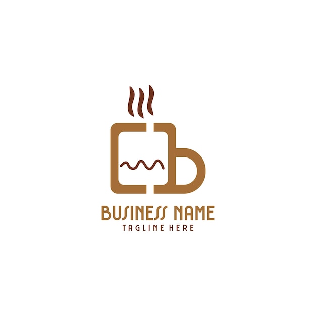 Plantilla del logotipo de la bebida caliente de la carta CB