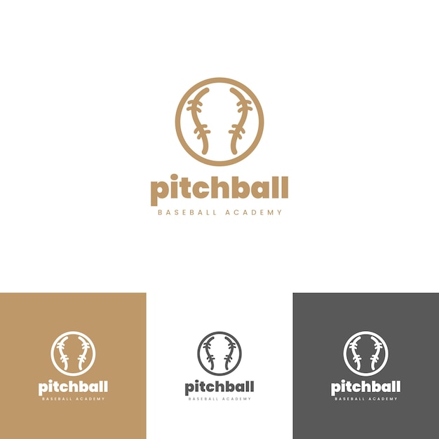 Plantilla de logotipo de béisbol de diseño plano