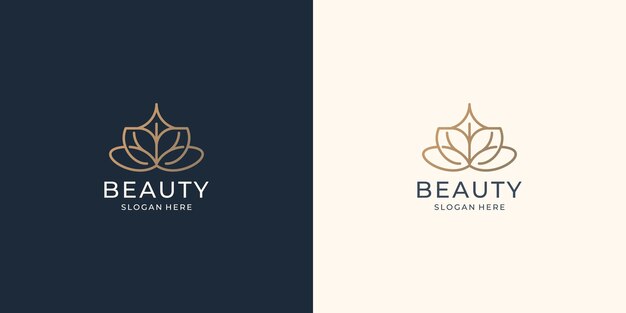 Plantilla de logotipo de belleza delgada. diseño de estilo de arte de línea abstracta creativa flor rosa inspiración.