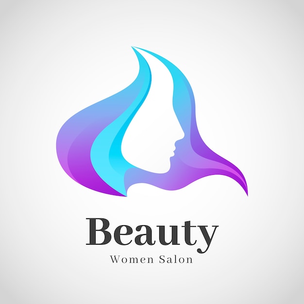 Vector plantilla de logotipo de belleza en gradiente