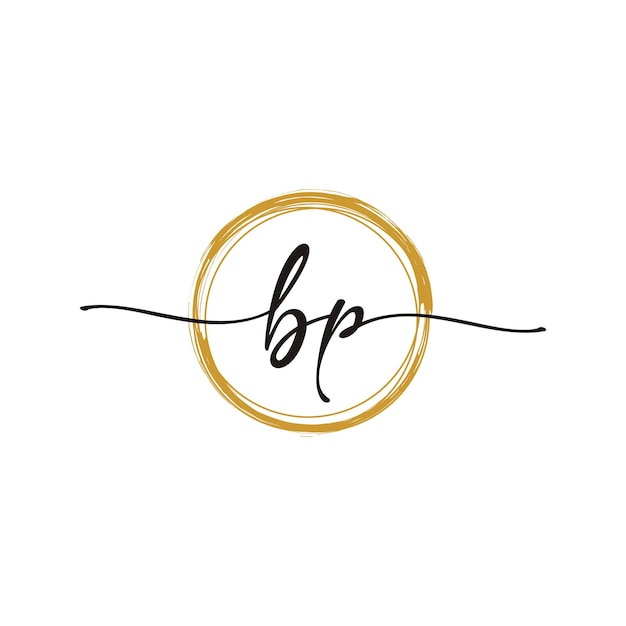 Vector plantilla de logotipo de belleza inicial de letra bp