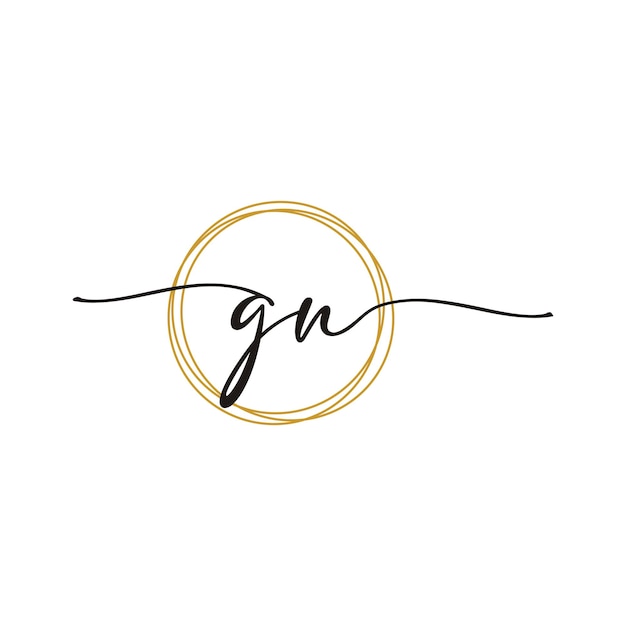 Plantilla de logotipo de belleza de letra de guión inicial GN