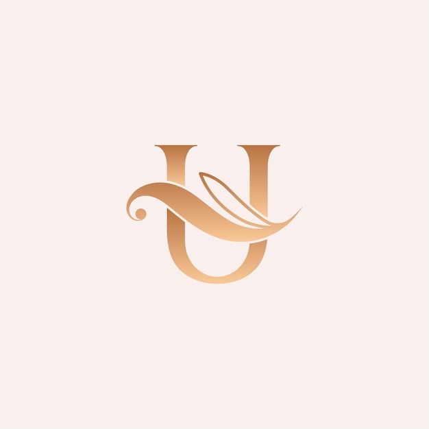 plantilla de logotipo de belleza de masaje natural letra u