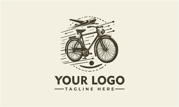 Vector plantilla de logotipo de bicicleta detallada vectorial para deportes al aire libre plantilla de logotipo vintage
