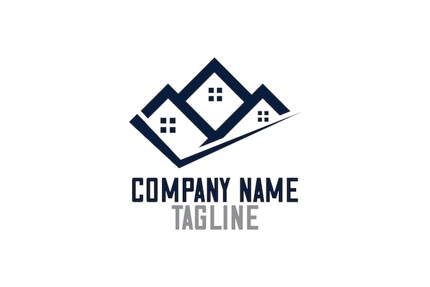 plantilla de logotipo de bienes raíces creativa y moderna