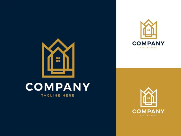 Plantilla de logotipo de bienes raíces geométrica abstracta