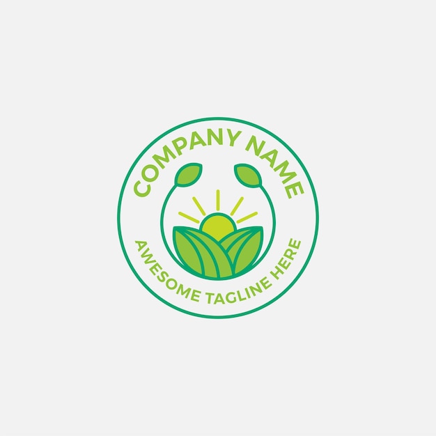 Plantilla de logotipo de bienes raíces orgánicos y verdes