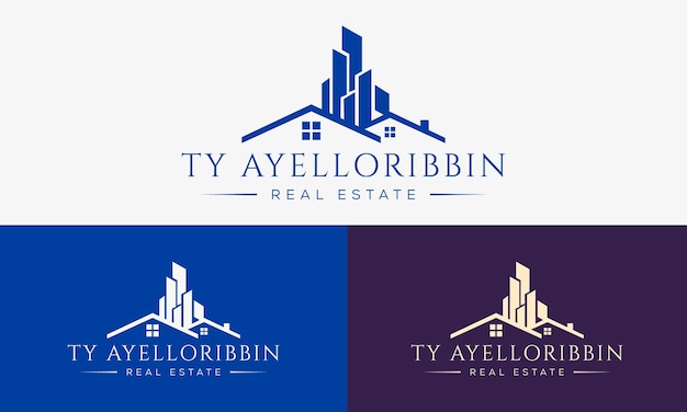 Plantilla de logotipo de bienes raíces Vector premium
