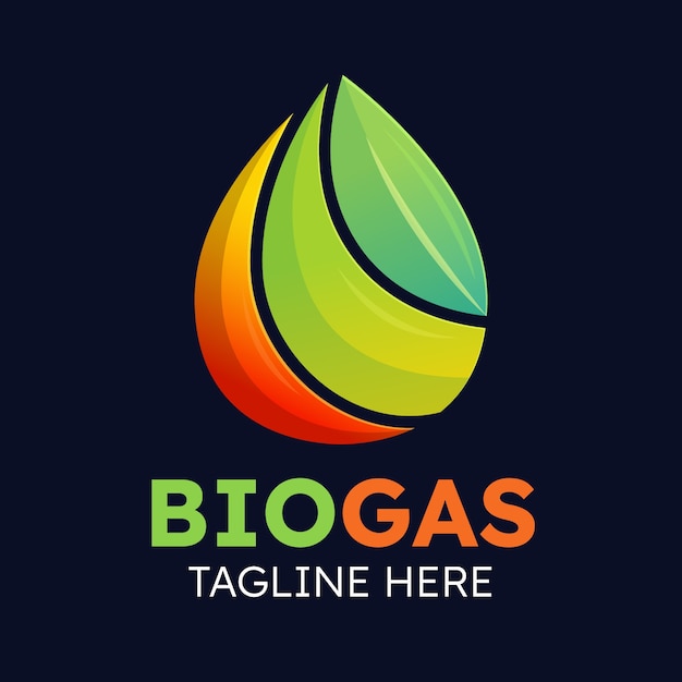 Plantilla de logotipo de biogás degradado