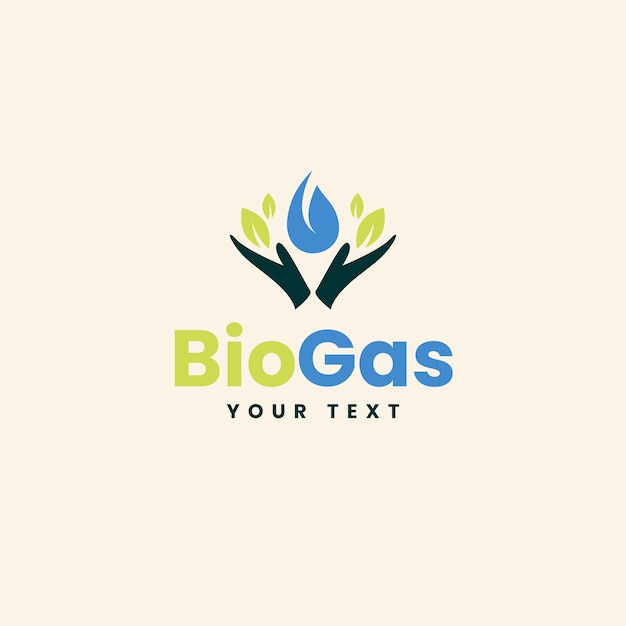 Vector plantilla de logotipo de biogás dibujado a mano