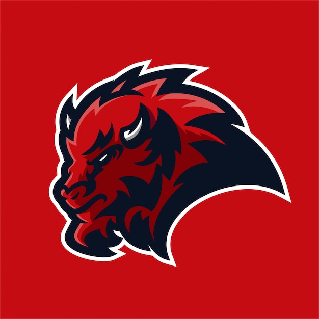 Plantilla de logotipo de bison esport gaming mascot