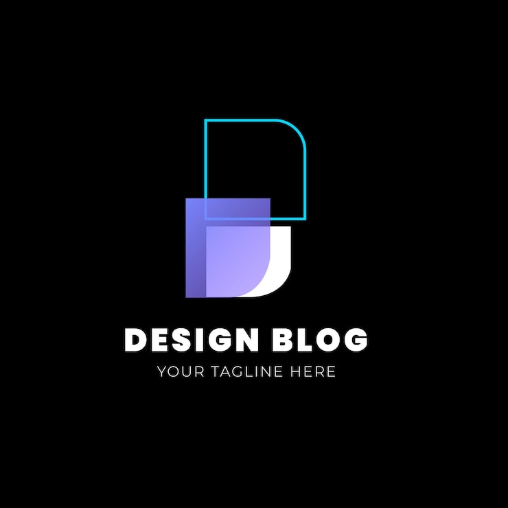 Vector plantilla de logotipo de blog de diseño. logotipo db. logotipo degradado. logotipo 3d. plantilla de logotipo abstracto. forma geometrica