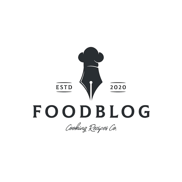 Plantilla de logotipo de blog de recetas de comida