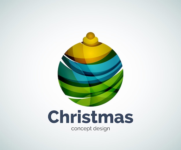 Plantilla de logotipo de bola de Navidad vectorial