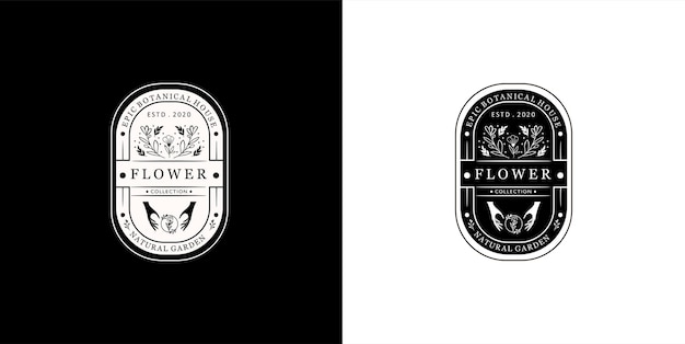 Plantilla de logotipo botánico y belleza dibujada a mano