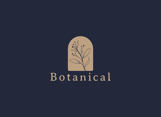 Plantilla de logotipo botánico femenino dibujado a mano