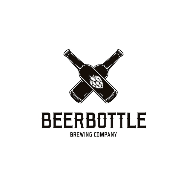 Vector plantilla de logotipo de botella de cerveza