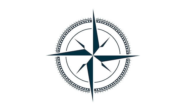 Plantilla de logotipo de brújula digital abstracta