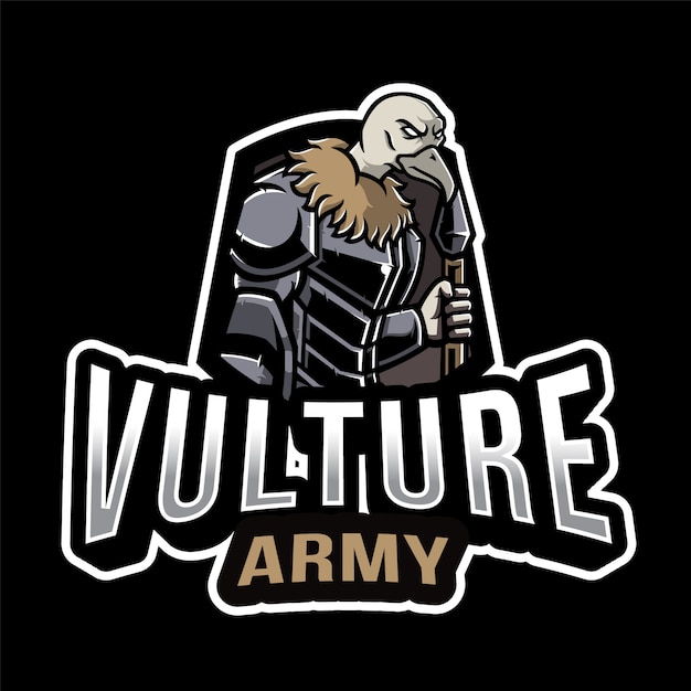 Plantilla de logotipo de buitre ejército esport