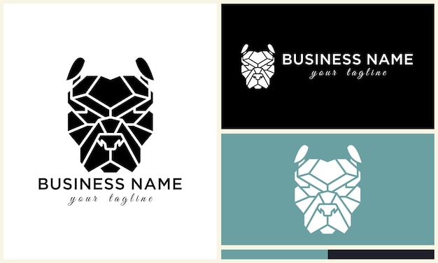 plantilla del logotipo del bulldog de cabeza de línea