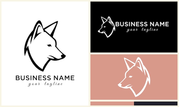 plantilla del logotipo del bulldog de cabeza de línea