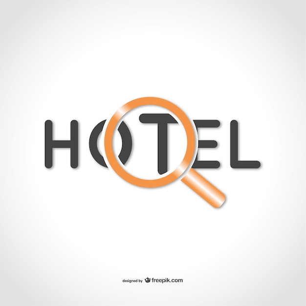 Plantilla de logotipo de búsqueda de hotel