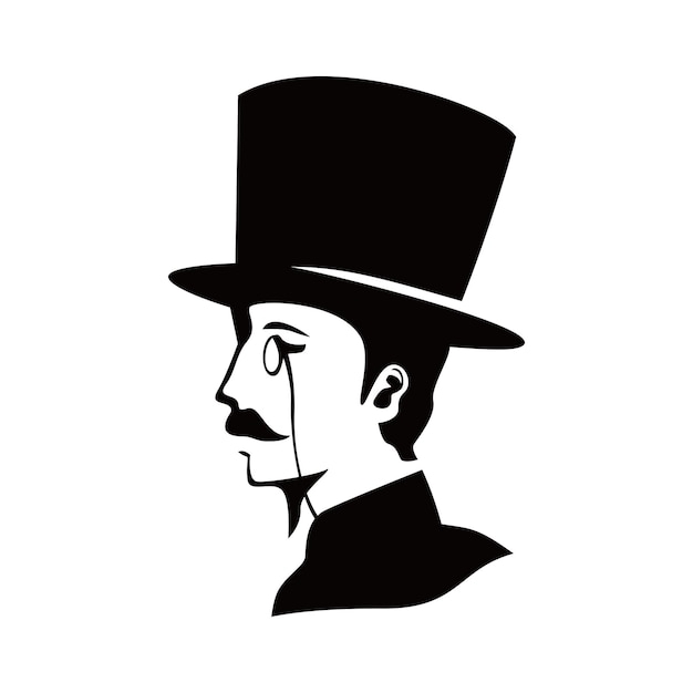 plantilla de logotipo de caballero hombre con sombrero silueta signo símbolo ilustración vectorial