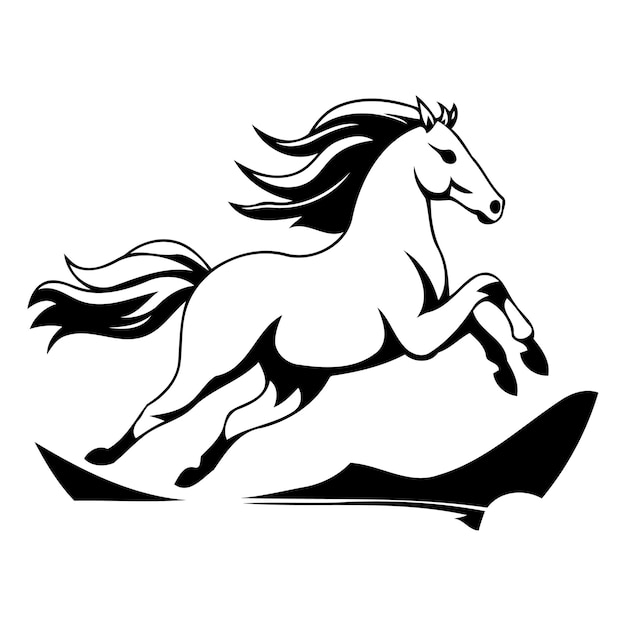 Vector plantilla de logotipo de caballo ilustración vectorial de un caballo corriendo en el campo