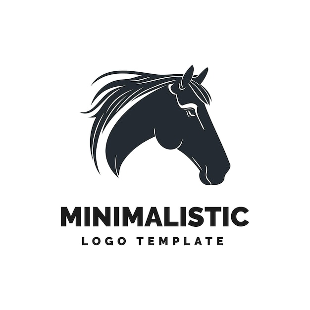 Plantilla Logotipo Cabeza Caballo Icono Logotipo Caballo Logotipo Semental Azul Aislado