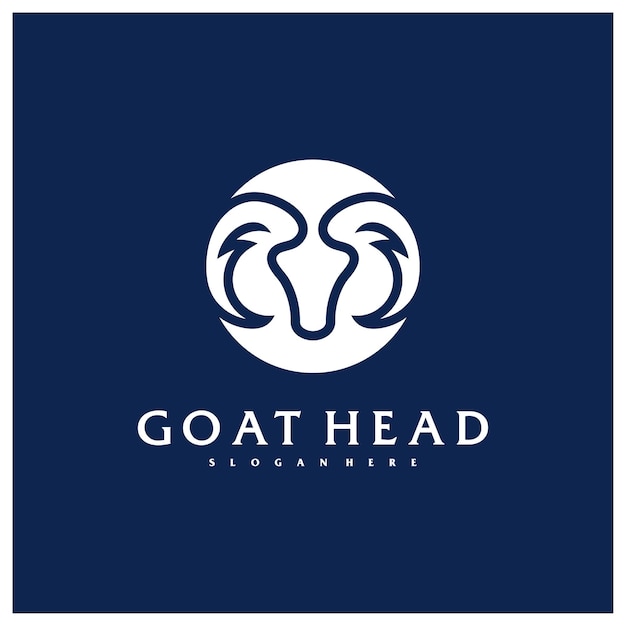 Plantilla de logotipo de cabeza de cabra Vector de diseño de logotipo de cabra creativa
