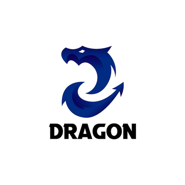 plantilla de logotipo de cabeza de dragón en estilo de diseño de color gradiente