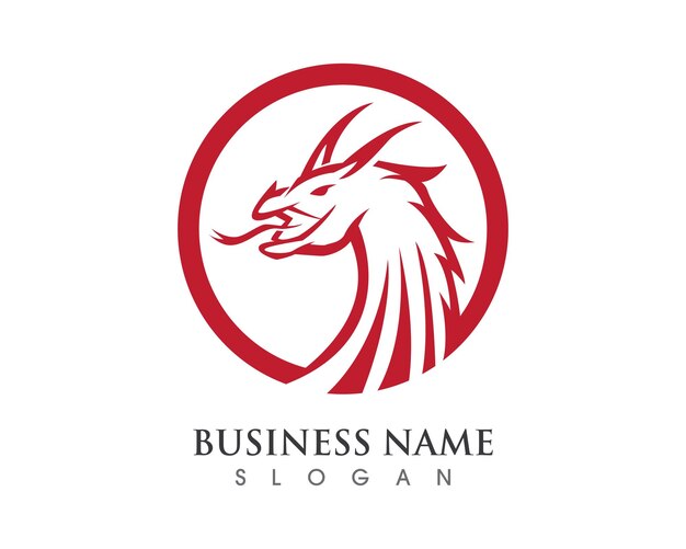 Plantilla de logotipo de cabeza de dragón