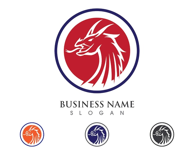 Plantilla de logotipo de cabeza de dragón