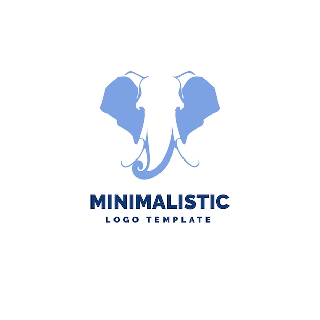 Vector plantilla de logotipo de cabeza de elefante icono de logotipo mínimo animal lindo logotipo de elefante lindo aislado