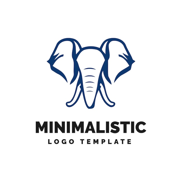 Vector plantilla de logotipo de cabeza de elefante icono de logotipo mínimo de elefante lindo logotipo de silueta de elefante aislado