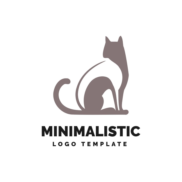 Plantilla de logotipo de cabeza de gato mínimo Icono de logotipo de gatito lindo Logotipo de silueta de gato aislado