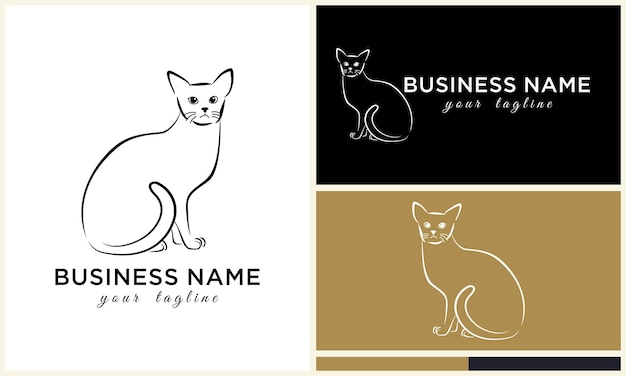 plantilla del logotipo de la cabeza de gato
