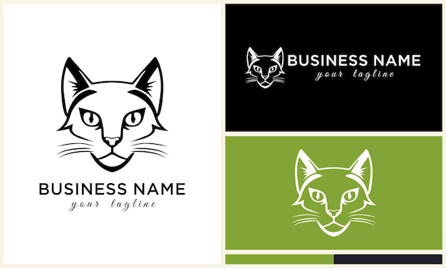 plantilla del logotipo de la cabeza de gato