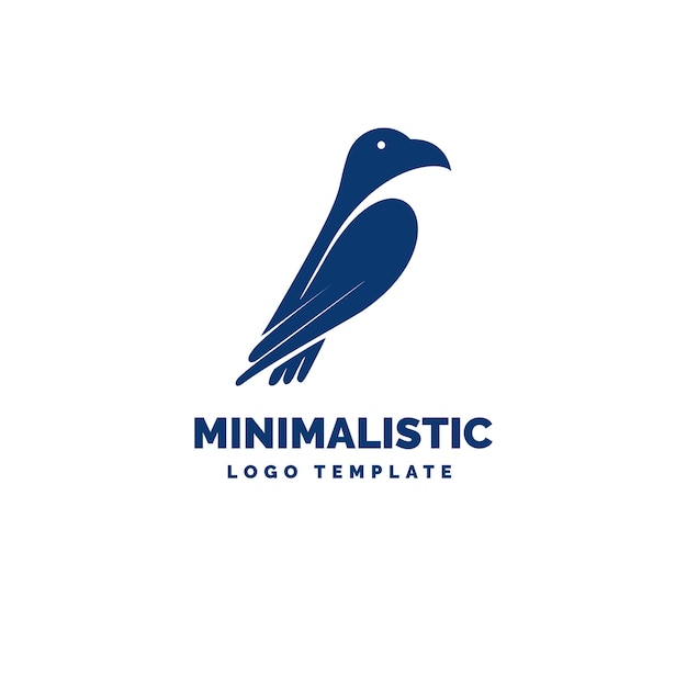Plantilla de logotipo de cabeza de pájaro Icono de logotipo mínimo de pájaro lindo Silueta de logotipo de pájaro lindo aislado