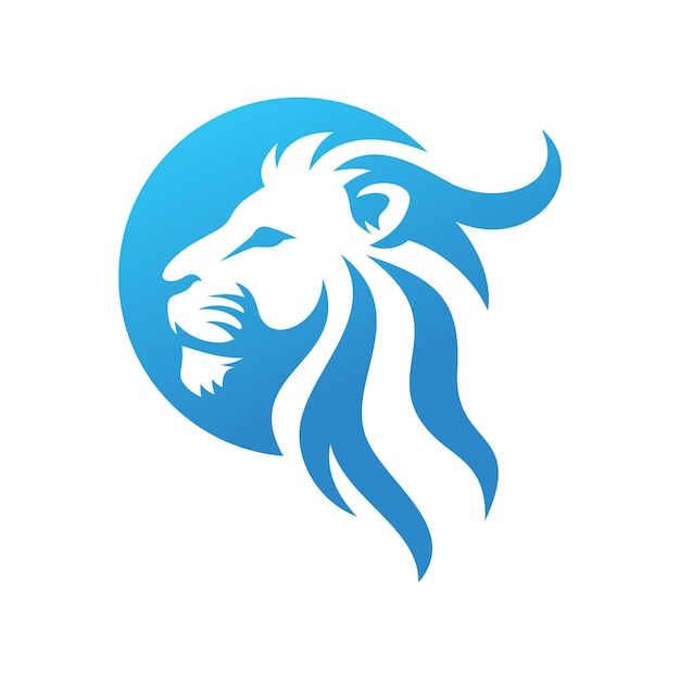 La plantilla del logotipo de la cabeza del rey león el logotipo fuerte del león el diseño elegante del Royal Premium dorado