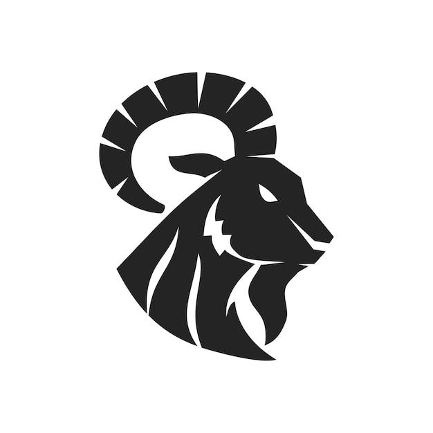 plantilla de logotipo de cabra Icono de identidad de marca aislado Abstracto Gráfico vectorial
